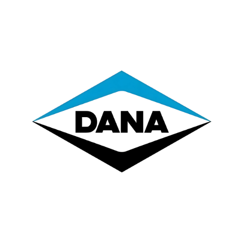 Dana Incorporated logo. A stylized diamond shape with the top half in blue and containing the name "DANA," and the bottom half in gray.