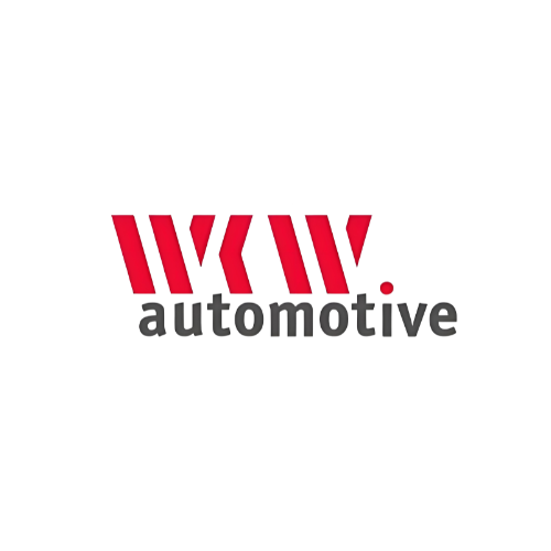 KW automotive logo. Stylized, angled, red lines forming a "KW" above the word "automotive" in gray.